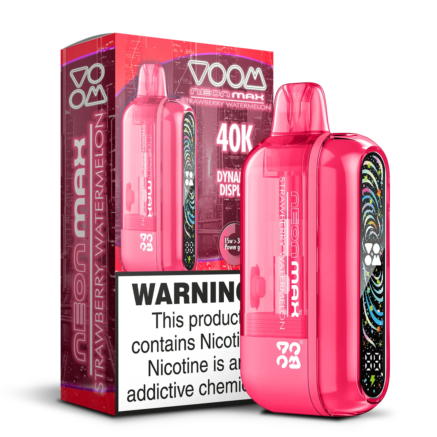Voom Neon Max Smart Adjustable Vape Device (850 mAh, 50 000 puffs) Straberry Watermelon