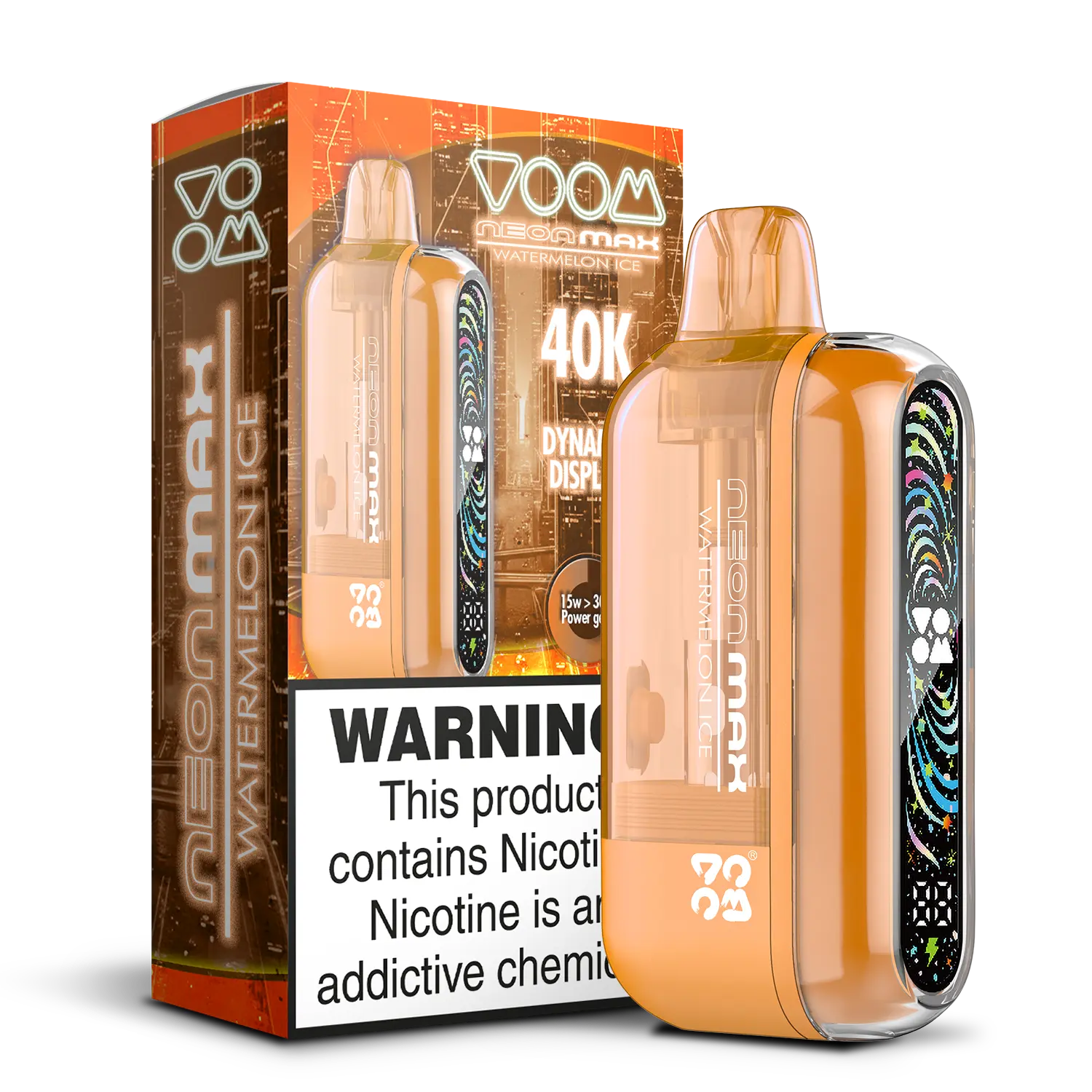 Voom Neon Max Smart Adjustable Vape Device (850 mAh, 50 000 puffs) Watermelon Ice