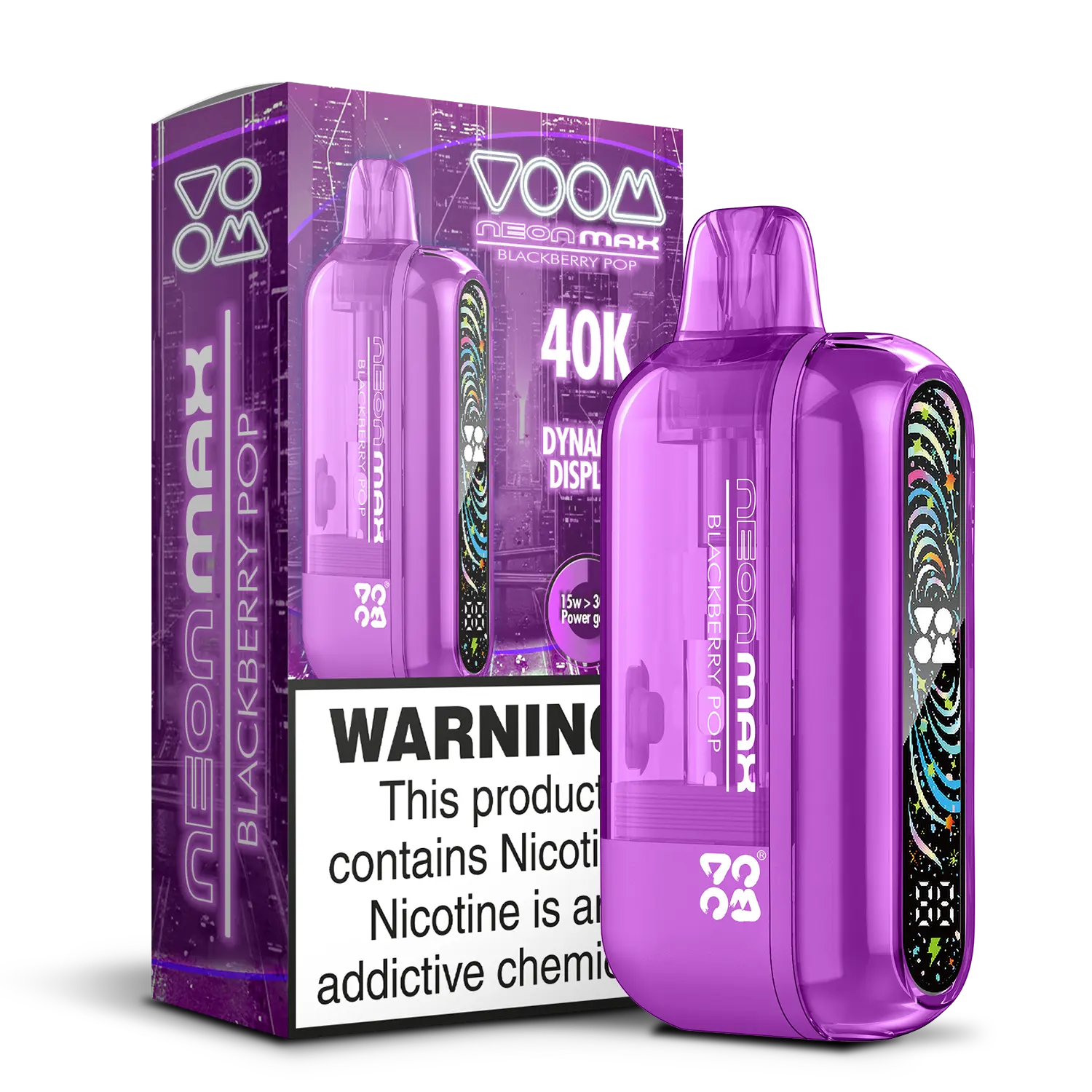 Voom Neon Max Smart Adjustable Vape Device (850 mAh, 50 000 puffs) Blackberry Pop