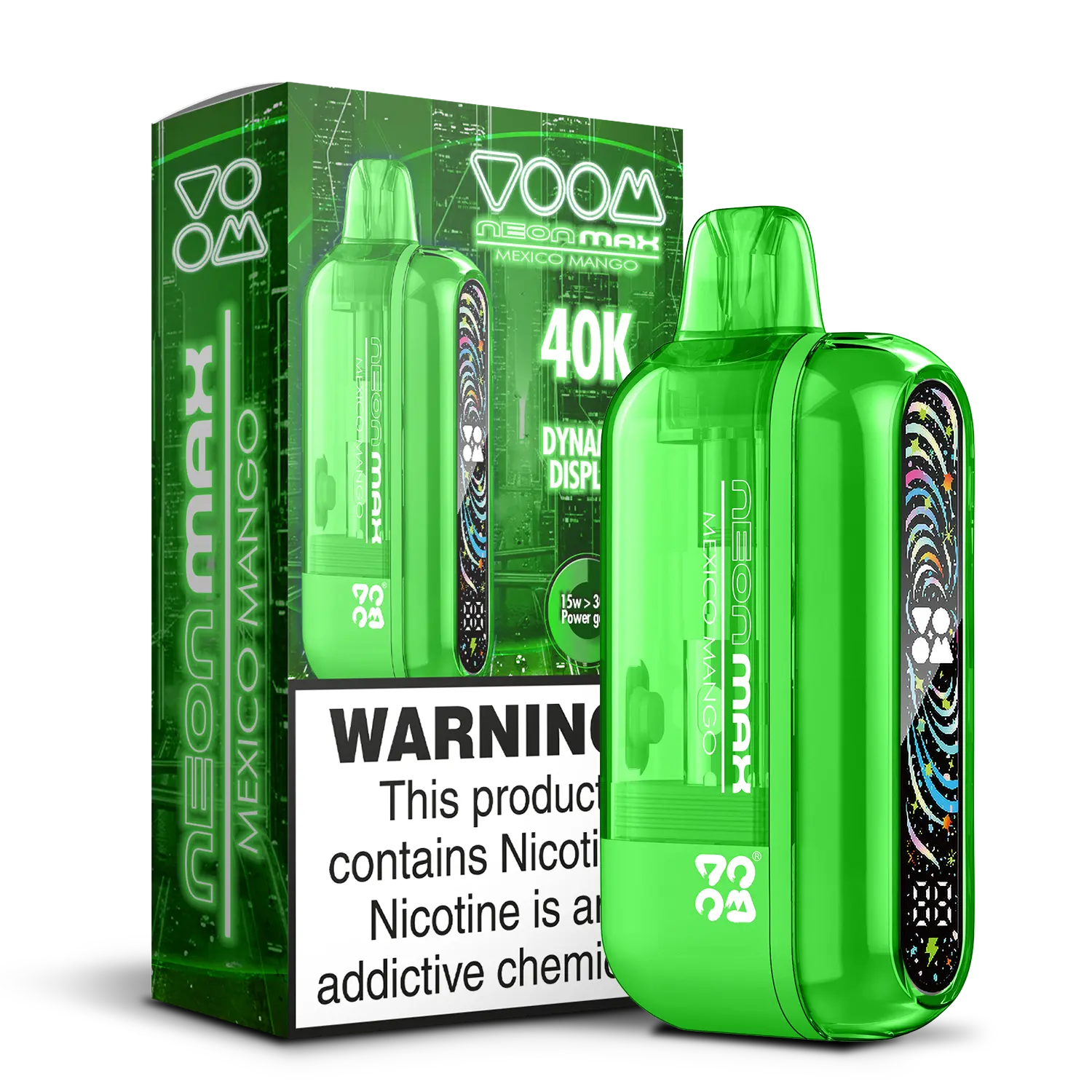 Voom Neon Max Smart Adjustable Vape Device (850 mAh, 50 000 puffs) Mexico Mango